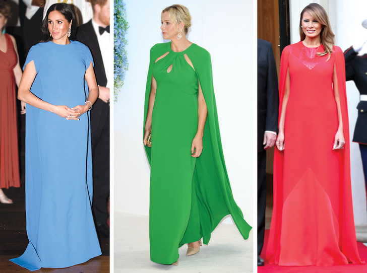 Идеальные платья-кейпы на вечер, как у Мелании Трамп и герцогини Меган
