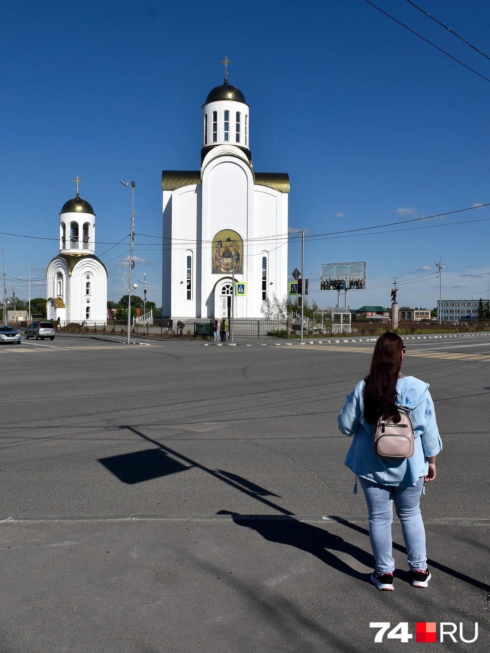 Троицкий собор, который построили в 2017–2021 годах чуть в стороне от места, где раньше стоял его тезка, взорванный в 1957 году | Источник: Артем Краснов / 74.RU