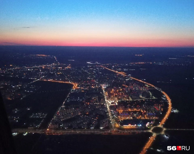 Вид на вечерний Оренбург | Источник: Владислав Митрошин / 56.RU