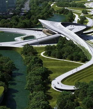 Застывшая волна от Snøhetta: новый музей в Ханчжоу, вдохновленный приливами реки Цяньтан