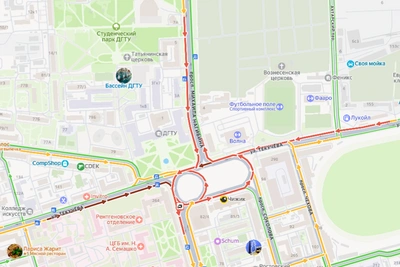 Авария автобусов парализовала движение в центре Ростова