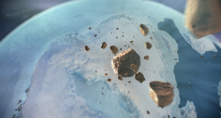 Подо льдами Гренландии обнаружен гигантский метеоритный кратер