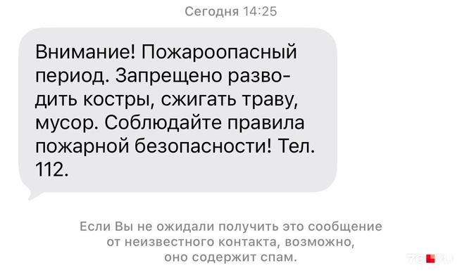 Ярославцев предупреждают о пожароопасном сезоне | Источник: читатель 76.RU