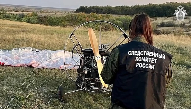 Место падения мотопараплана | Источник: СУ СКР по Саратовской области