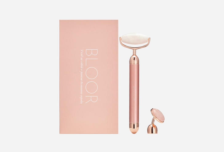 Роллер-массажер для лица с функцией вибрации BLOOR Vibrating Quarz roller Pink 