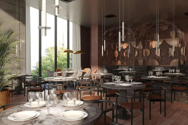 Одна из фишек ресторана — окна, выходящие на Каму | Источник: www.radissonhotels.com