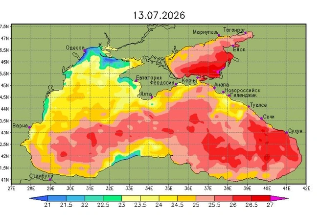инфорграфика температуры Черного моря | Источник: meteoinfo.ru