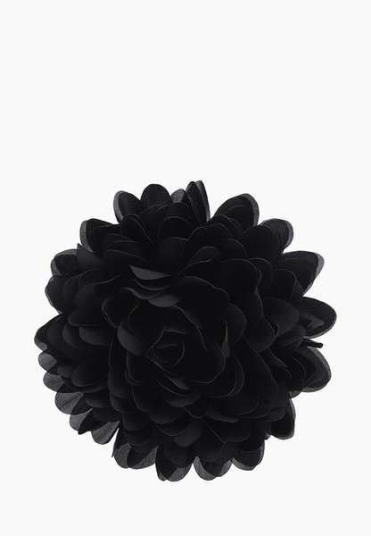 Черная брошь-цветок