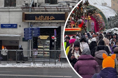 Заборы и толпы в центре Москвы перед Новым годом