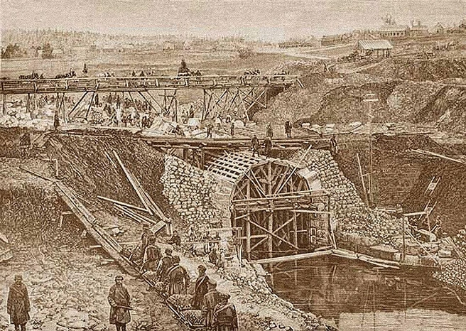 Россия. Веребьинский обход для Николаевской железной дороги. | Источник: фото 1880-х годов / Журнал «Железнодорожный транспорт» 2010г