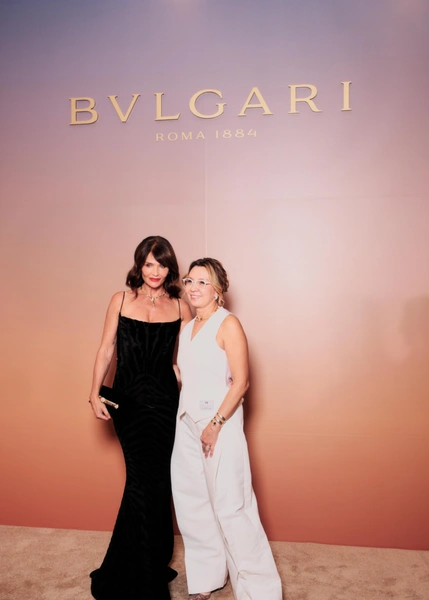 Хелена Кристенсен и Гаухар Абыкаева на вечере Bvlgari в Алматы