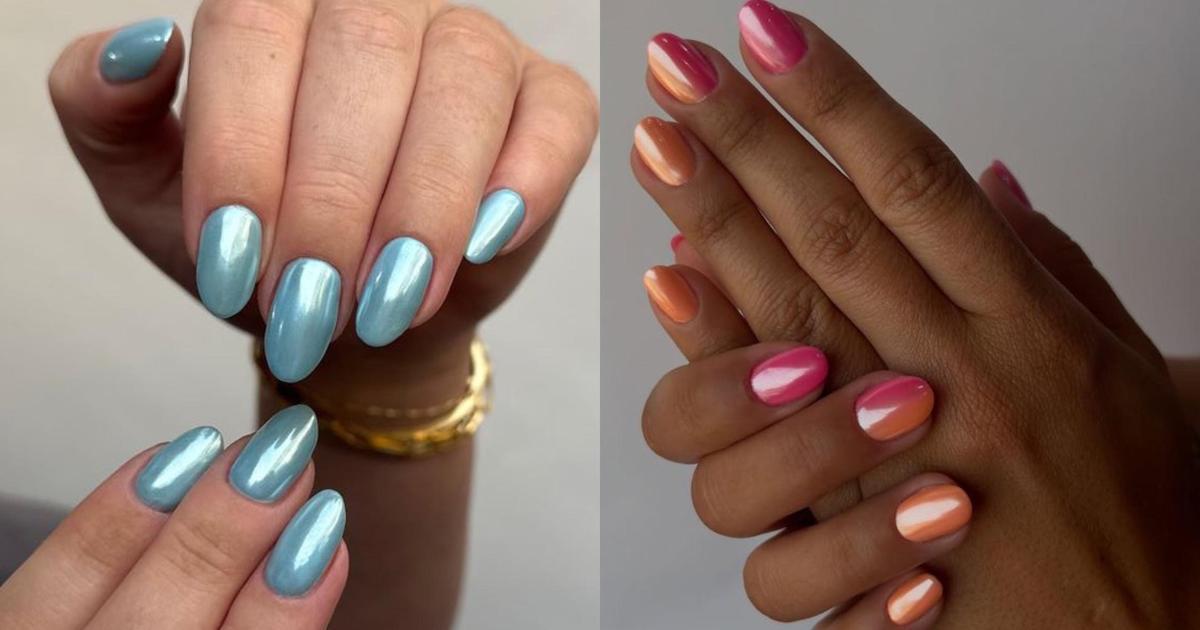 От нюда до тропиков и лазури: как летом 2025 модно носить chrome nails