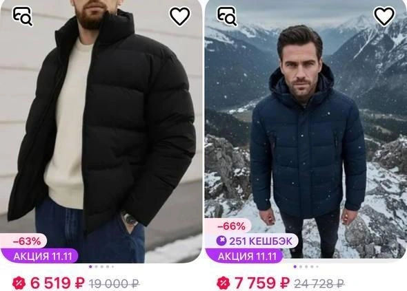 Мужские куртки | Источник: скриншот с сайта маркетплейса