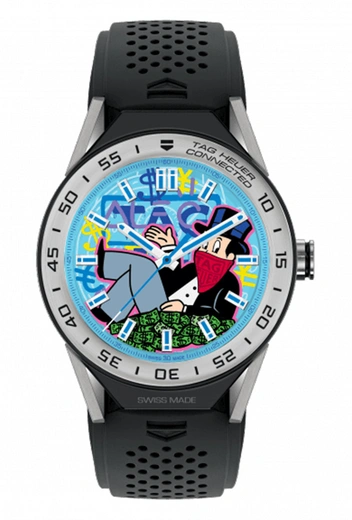 Часы TAG Heuer Connected Modular 45, ограниченная серия, созданная совместно с граффити-художником