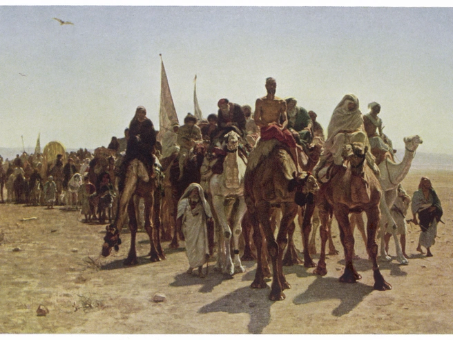 Картина «Паломники, идущие в Мекку» (1861), отражающая масштабы и дух этих путешествий. | Источник: Legion Media