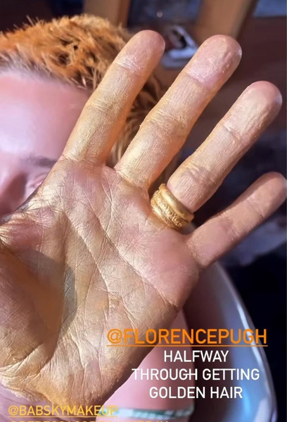 Золотые волосы: Флоренс Пью похвасталась новым окрашиванием на премьере фильма «Оппенгеймер» в Лондоне