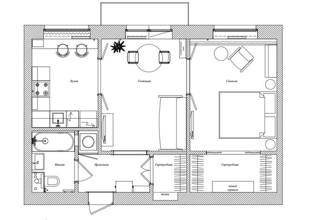 Винтаж и цвет: квартира 49 м&sup2; в Санкт-Петербурге под сдачу