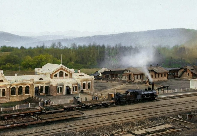 Станция Хадыженская, 1914 год | Источник: BspChannel