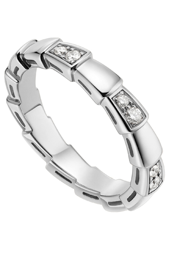 Кольцо из коллекции Serpenti: белое золото и бриллиантовое паве