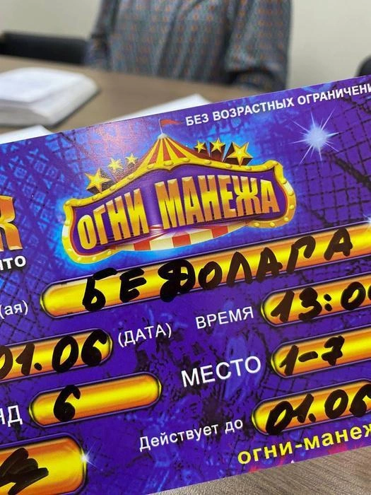 Билеты должны были получить дети из нескольких семей | Источник: руководитель регионального отделения «Союза добровольцев России» Кристина Рахманова