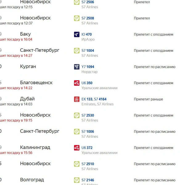 Сбой в расписании наблюдается с самого утра 10 сентября | Источник: «Яндекс Расписание»