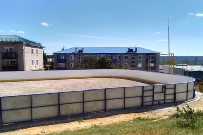 Продолжение обустройства хоккейной площадки в Чаадаевке