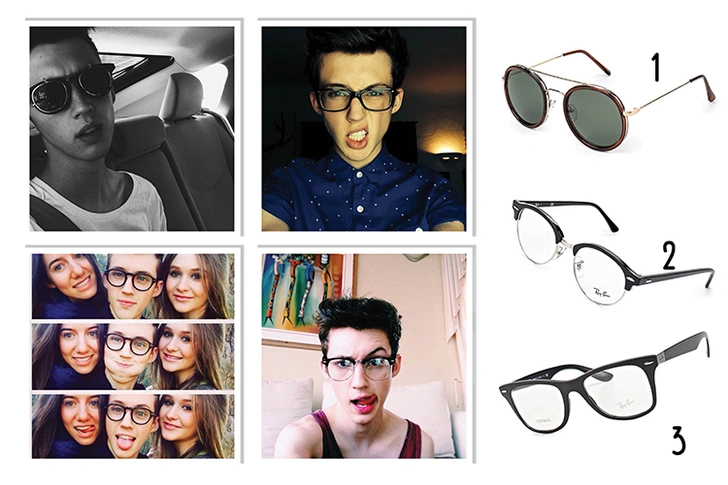 1. Очки, Topman. 2. Очки, Ray-Ban. 3. Очки, Ray-Ban.