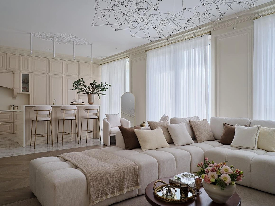 Мягкая мебель, Roomax. Корпусная мебель, Decore. Краска, RR Decor. Паркет, Timberstone. | Источник: Дамир Отеген. Стиль: Айгерим Ахметова