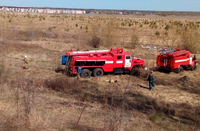 Траву удалось во время потушить | ufa1.ru