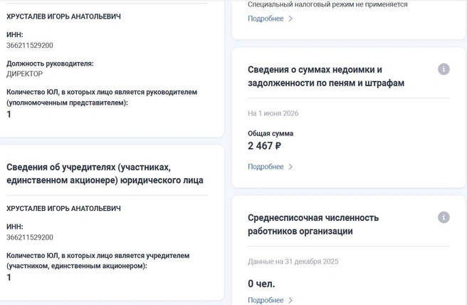 У управляющей компании «Финмаринвест» на 238 домов не было ни одного сотрудника, зато набрались долги по налогам | Источник: Сервис «Прозрачный бизнес» / pb.nalog.ru