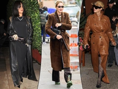 Рианна и Ким носят кожаные тренчи, Кунис и Хадид не изменяют пальто: 50 осенних образов звезд