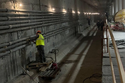 На станции «Театральная» завершили этап строительства