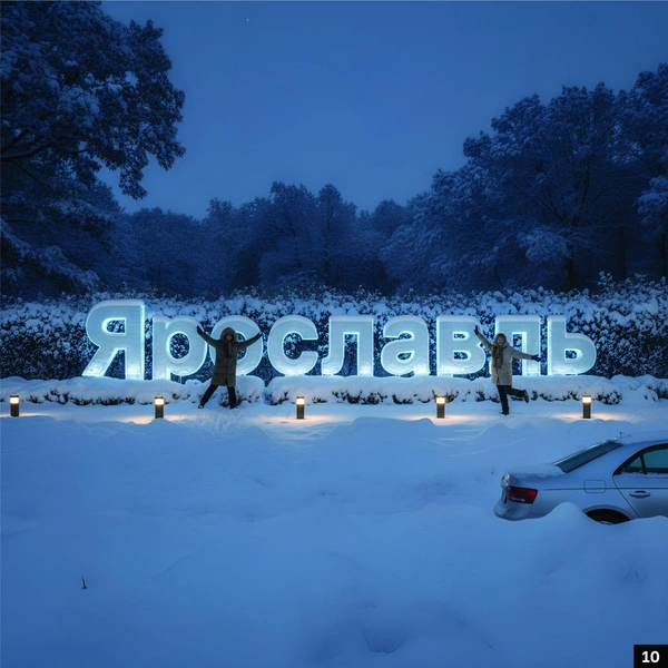 Так стела может выглядеть зимним вечером | Источник: Артем Цымбалов / Vk.com