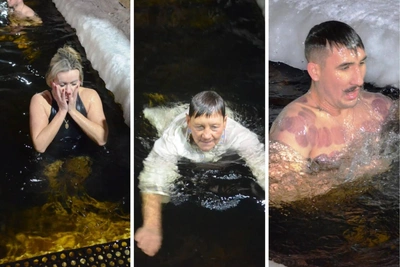 Крещенские купания на Семёновском озере собрали десятки мурманчан