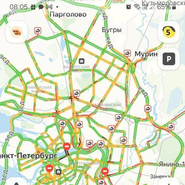 На дорогах Петербурга сложно: растут пробки, много ДТП | www.fontanka.ru