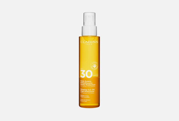 Солнцезащитное масло для тела и волос SPF 30, Clarins 