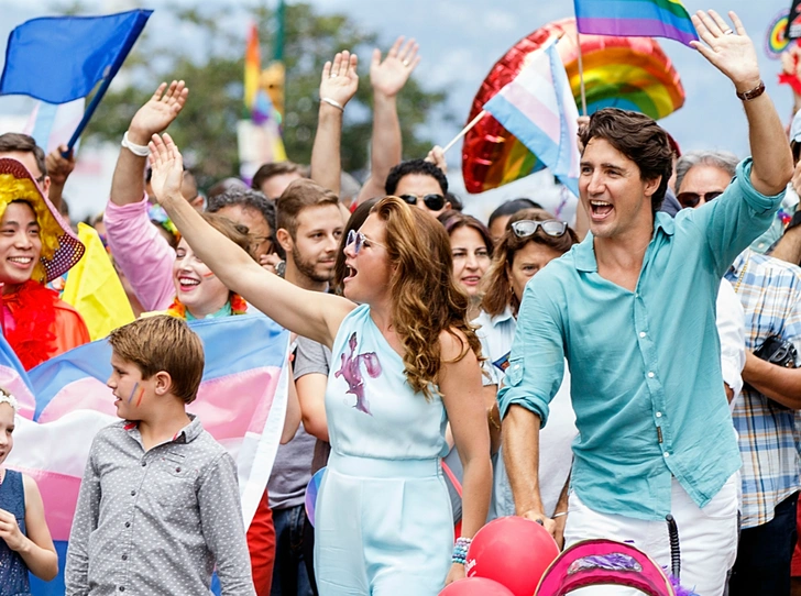 Джастин Трюдо с детьми и супругой на 38-м Pride Parade, 31 июля 2016 года