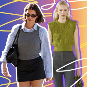 Вязаный жилет зимой 2025/26: самый модный способ носить стиль преппи и grandpa core