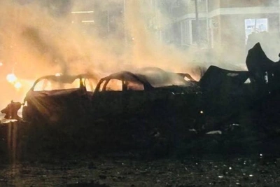 Cars ablaze in drone attack near Krasnodar, residents recount