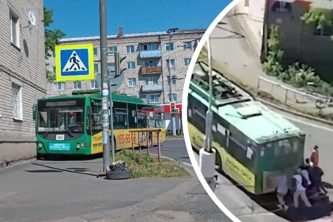 Троллейбус в Рыбинске въехал в дом | Источник: Авто Новости Рыбинск / Vk.com, Аварии Рыбинск / Vk.com