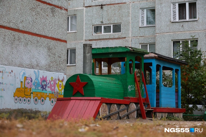 А как давно вы встречали во дворе локомотив? | Источник: Евгений Софийчук / NGS55.RU