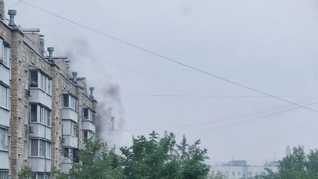 Квартира загорелась на пятом этаже | Источник: «Нагатино и рядом 24/7» / T.me