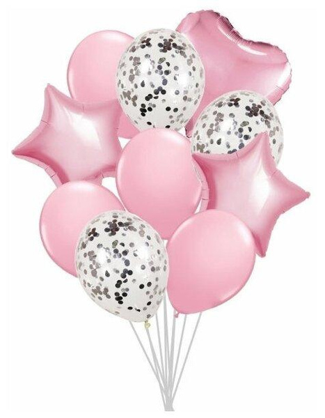Набор воздушных шаров на день рождения с шариками конфетти