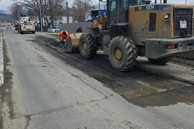 Ямочный ремонт на дороге Ново-Александровск – Новая Деревня