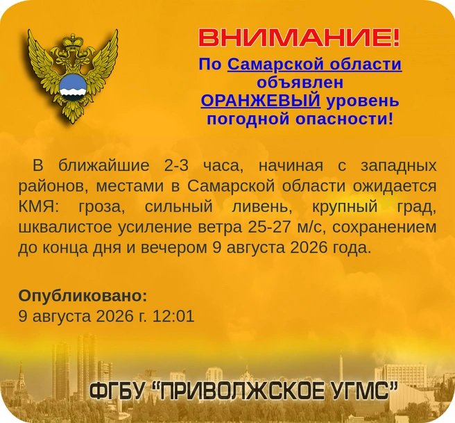 Также Смс-сообщения присылали представители регионального МЧС России | Источник: Приволжское УГМС