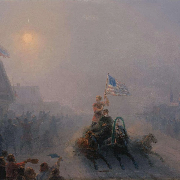 Иван Айвазовский, «Раздача продовольствия», 1890-е годы. | Источник: скан оригинального произведения / wikipedia