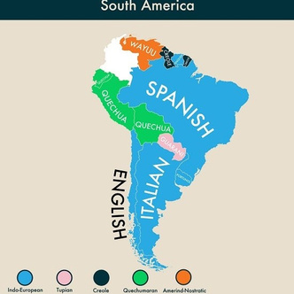 Карта: второй по популярности язык в разных странах мира