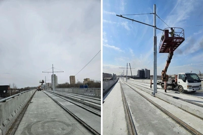 Трамваи по эстакаде четвертого моста запустят 27 апреля