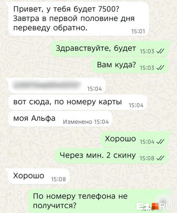 Прочитайте переписку с мошенником… | Источник: читательница E1.RU