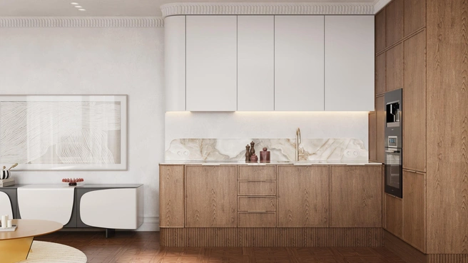 Просторная зона кухни позволит экспериментировать даже с самими сложными рецептами | Источник: «Атлас Девелопмент»